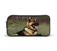 LHDGSJE Trousse à crayons légère avec motif berger allemand - Grande capacité - Organiseur de papeterie de bureau, blanc, 22*12*5cm, Trousse à crayons