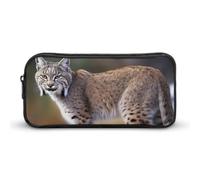 LHDGSJE Wild Bobcat Trousse à crayons légère Grande capacité Organiseur de papeterie de bureau, blanc, 22*12*5cm, Trousse à crayons
