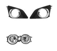 Lhdktee Antibrouillard Ensemble Phares Antibrouillard Led, Couvercle Chromé Lunette Calandre, Accessoires Voiture Pour Toyota Pour Corolla 2007-2010 Voiture Drl(Halogen and Chrome)