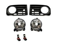 Lhdktee Antibrouillard Pour VW Pour Golf 5 Pour A5 MK5 R32 04-2009 Halogène LED Pièces D'auto Voiture Feux Antibrouillard Lampes Grilles Couverture Et Fil Voiture Drl(LED and cover)