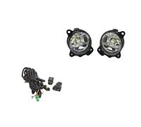Lhdktee Antibrouillard Pour VW Pour Transporter T5 Pour Multivan Pour Caravelle 03-2010 Lumière LED Couvercle Lampe Noir Gril Kit Commutateur Faisceau Câblage Voiture Drl(LED and wires)