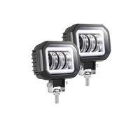 Lhdktee Motos Anti Brouillard Phare De Travail LED Carré Pour Moto, Feu Auxiliaire Circulaire, Projecteur Modification Pour Ingénierie(1 PC SQU-White)