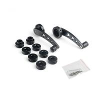 Lhdktee Pour Poignées Remplacement Universelles 2 Pièces Alliage D'aluminium Universel Voiture Fenêtre Manuelle Levage Manivelle Enrouleur Riser Kit Montage Interrupteur De Lève-vitre(Le noir)