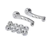 Lhdktee Pour Universel Intérieur Voiture Manuel Porte Fenêtre Enrouleur Riser Poignée Manivelle Remplacement Camion Accessoires Aluminium Argent Noir Rouge Interrupteur De Lève-vitre(Argent)