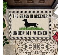 l'herbe Est Plus Verte sous Ma Saucisse Tapis De Porte Ramasse La Saleté Paillasson Imperméable Paillasson Exterieur pour Accessoires Maison Jardin Porte D'Entrée 40 X 60Cm