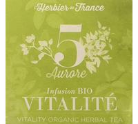 L'Herbier de France N°5 Aurore Vitalité Bio Boîte 15 Infusettes 2 g