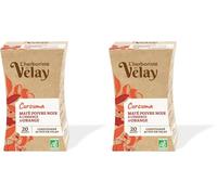 L'Herboriste du Velay - Infusion BIO Curcuma - Maté, Poivre Noir, Huile essentielle d'Orange - Ingrédients 100% Issus de l'Agriculture Biologique - Boite de 20 Sachets (Lot de 2)