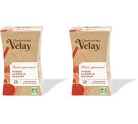 L'Herboriste du Velay - Infusion BIO Plaisir Gourmand - Pomme, Cannelle, Badiane - Ingrédients 100% Issus de l'Agriculture Biologique - Conditionné au Puy-en-Velay - Boite de 20 Sachets (Lot de 2)