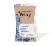 L'Herboriste du Velay - Infusion BIO Sommeil - Mélisse, Verveine, Marjolaine - Ingrédients 100% Issus de l'Agriculture Biologique - Boite de 20 Sachets
