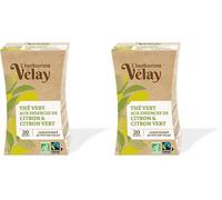 L'Herboriste du Velay - Thé Vert BIO - Huile Essentielle de Citron & Citron Vert - 100% Issu de l'Agriculture Biologique & Équitable - Conditionné au Puy-en-Velay - Boite de 20 Sachets (Lot de 2)