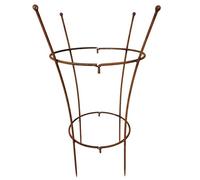 L'Héritier Du Temps Cerceau à Pivoine Support à Plantes Treillis Rond en Acier Oxydé Cercle à Double Ouverture 60x60x85cm