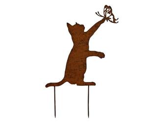 L'Héritier Du Temps Chat à Piquer en extérieur ou intérieur Décoration de Jardin Ombre Silhouette en Métal Oxydé 0,2x30x45cm