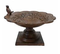 L'Héritier Du Temps Coupelle Style Bain a Oiseaux à Poser ou Mangeoire de Jardin Bain d'Oiseau en Fonte Patinée Marron 20x28x28cm