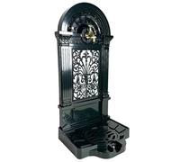 L'Héritier Du Temps Fontaine de Jardin à Poser Source en Fonte d'Aluminium Verte et Robinet Laiton Décoration de Jardin 35x40x83cm