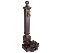 L'Héritier Du Temps Fontaine de Jardin Décoration à Poser en Fonte d'Aluminium et Robinet en Laiton Colonne à Eau Style Antan 29x33x81cm