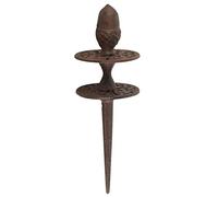 L'Héritier Du Temps Guide de Tuyau d'Arrosage à Planter en Fonte Patinée Marron Motif Gland 9x9x32cm