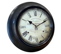L'Héritier Du Temps Horloge Murale en Fer avec Vitre en Plexiglass Pendule de Cuisine Chef Le Normand Noir 4x32x32cm