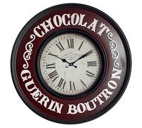 L'Héritier Du Temps Horloge Murale Pendule en Fer et Verre Chocolat Guerin Routron 6x60x60cm