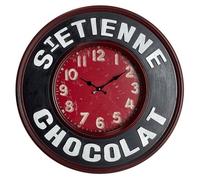 L'Héritier Du Temps Horloge Murale Pendule en Fer et Verre St Etienne Chocolat 6x60x60cm