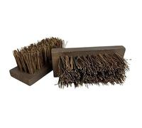 L'Héritier Du Temps Lot de 2 Brosses pour Gratte-Pied Supports Rectangulaire en Coco et Bois Frottoir à Pieds 5,5x5,8x14cm