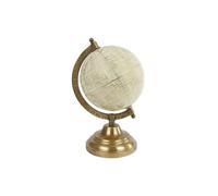 L'Héritier Du Temps Mappemonde Globe Terrestre S Décoratif Rotatif Planisphère sur Pied en Métal Crème et Gold 12x12x23cm