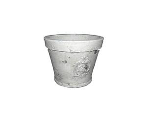 L'Héritier Du Temps Petit Cache Pot ou Jardinière Façon Poterie Ancienne en Terre Cuite Ton Pierre 10x13x13cm