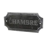 L'Héritier Du Temps Plaque Décorative Murale à Poser Ecriteau avec Inscription Chambre en Fer Patiné Gris 0,11x7x15,5cm