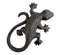 L'Héritier Du Temps Salamandre en Fonte Reptile à Poser Patiné Marron Animal de Jardin en Relief Décoration 4x13x19,5cm