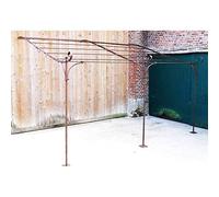 L'Héritier Du Temps Véritable Pergola Abris de Terrasse Tonnelle de Jardin en Acier Brut Oxydé 300x310x385cm