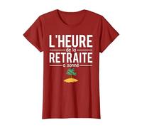 L'Heure De La Retraite A Sonné Blague Départ Retraite T-Shirt, Femme, Canneberge, M
