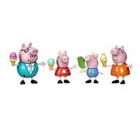 L'heure des glaces pour peppa pig et sa famille - 4 figurines personnages - set coffret jouet mini univers fille + carte animaux