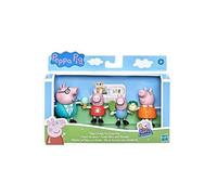 L'heure des Glaces pour Peppa Pig et sa famille - 4 Figurines, personnages - Set Coffret Jouet mini univers Fille + carte animaux