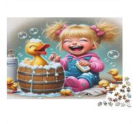 L'heure du Bain de bébé Puzzles 1000 Pièces Papier recyclé pour Adultes Puzzle pour Adultes Impossible Difficile Stimulant Jeu éducatif Excellente idée Cadeau pour la décompression 52x38cm/1000pcs
