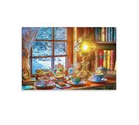 L'heure du thé d'hiver chaleureusePuzzle 1000 Pièces pour Adultes |Jeu de Concentration | Activité Relaxante | Matériaux Recyclés | sans Écran 26x38cm