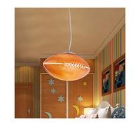 LHFING Rugby Pendentif Lampe Enfants Plafond Suspension Luminaire Créatif Ovale Abat-Jour en Verre Lampe Suspendue Réglable Corde 80cm E27 pour Fille Garçon Chambre Decoratif (Ampoule NON INCLUS)