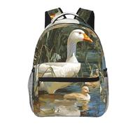 LHFIOHIRG Big White Goose on the lakeucklings Sac à dos pour ordinateur portable Grande capacité Sac à dos d'école Voyage Sac à dos pour garçons, filles, adolescents et adultes, sac d'extérieur