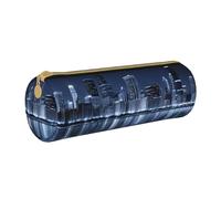 LHFIOHIRG Chicago Reflected Trousse à crayons cylindrique en cuir PVC avec fermeture éclair pour papeterie, maquillage, école, bureau, voyage, Chicago Reflected, Taille unique, Pochette à monnaie