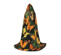 LHFIOHIRG Heaps of Orange Monarque Papillons Halloween Cape à capuche avec capuche surdimensionnée pour cosplay et fêtes costumées