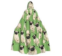 LHFIOHIRG Imagen De Pug Cape à capuche pour adulte, robe d'Halloween pour homme et femme, fête de costumade