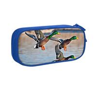 LHFIOHIRG Mallard Ducks Trousse à crayons grande capacité avec fermeture éclair pour l'école, le bureau, les voyages, bleu, One Size, Trousse à crayons