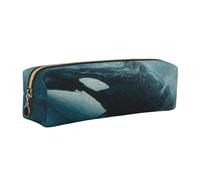 LHFIOHIRG Orca Trousse à crayons en cuir avec fermeture éclair multifonction pour l'école, le bureau, les voyages, doré, One Size, Trousse à crayons