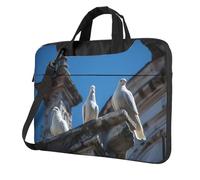LHFIOHIRG Sacoche pour ordinateur portable (colombes) - Résistante aux chocs - Doublure souple - Avec bandoulière - Pour les voyages, Colombes blanches, 28.5 x 38 cm