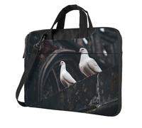 LHFIOHIRG Sacoche pour ordinateur portable (colombes) - Résistante aux chocs - Doublure souple - Avec bandoulière - Pour les voyages, Colombes blanches, 25.5 x 35.5 cm