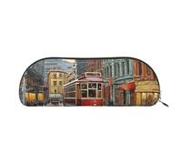 LHFIOHIRG San Francisco Trousse à crayons portable avec fermeture éclair élégante pour papeterie, cosmétiques, pièces de monnaie pour l'école et le bureau, doré, Taille unique, Pochette à monnaie