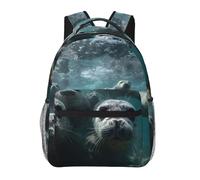 LHFIOHIRG Seal in the water Sac à dos pour ordinateur portable de grande capacité pour l'école, les voyages, les garçons, les filles, les adolescents et les adultes, sac d'extérieur décontracté