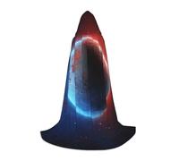 LHFIOHIRG Space Planet Earth Cape longue à capuche avec capuche surdimensionnée pour adolescents