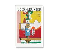 LHHJF LJHFA Affiche Abstraite de Le Corbusier Exposition rétro Art Mural Peinture et estampes Le Corbusier Tableau de décoration intérieure Moderne 50x70cm sans Cadre