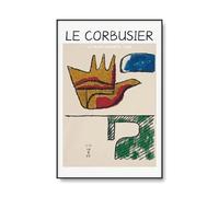 LHHJF LJHFA Affiche Abstraite de Le Corbusier Exposition rétro Art Mural Peinture et estampes Le Corbusier Tableau de décoration intérieure Moderne 50x70cm sans Cadre