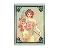 LHHJF LJHFA Affiche Alphonse Mucha Aesthetics Art Mural Vintage Nouveau Alphonse Mucha Toile Peinture et Estampes Décoration Intérieure Tableau 50x70cmx1 sans Cadre