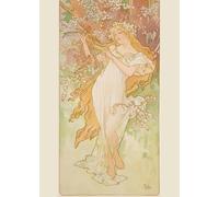 LHHJF LJHFA Affiche Alphonse Mucha Illustration murale de la déesse des saisons Peinture et gravures sur toile d’Alphonse Mucha Décoration nordique 50x70cm Sans cadre